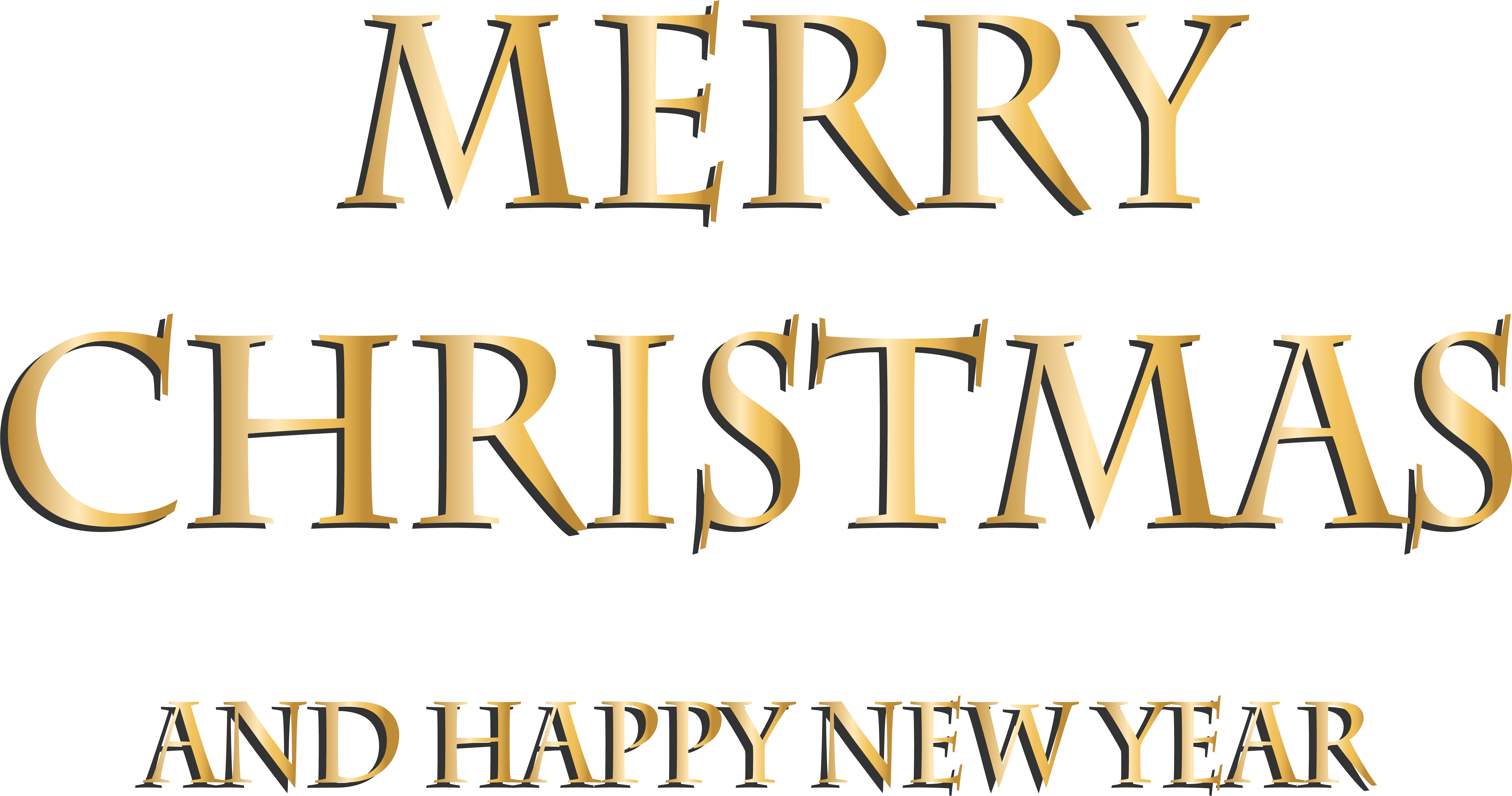 Gold Merry Christmas Transparent Clip Art - Merry Christmas And Happy New Year Transparent (8000x4214), Png Download