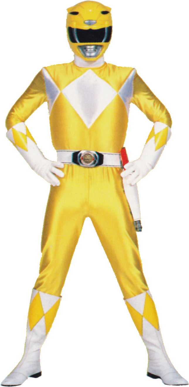 Power Rangers Transparent Background - Yellow Power Ranger Outfit (688x1352), Png Download