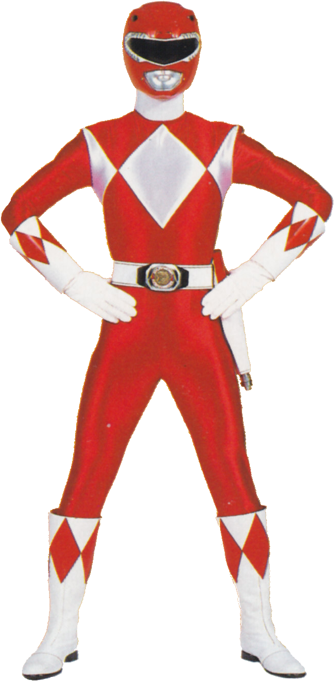 Red Mighty Morphin Power Ranger - Power Rangers Mighty Morphin Red (688x1400), Png Download