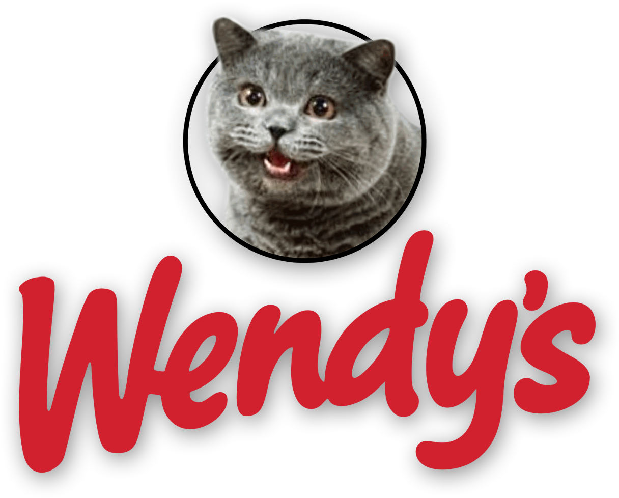 Wendy's Logo With Cheezburger Cat - Cat At Wendy's (1024x768), Png Download