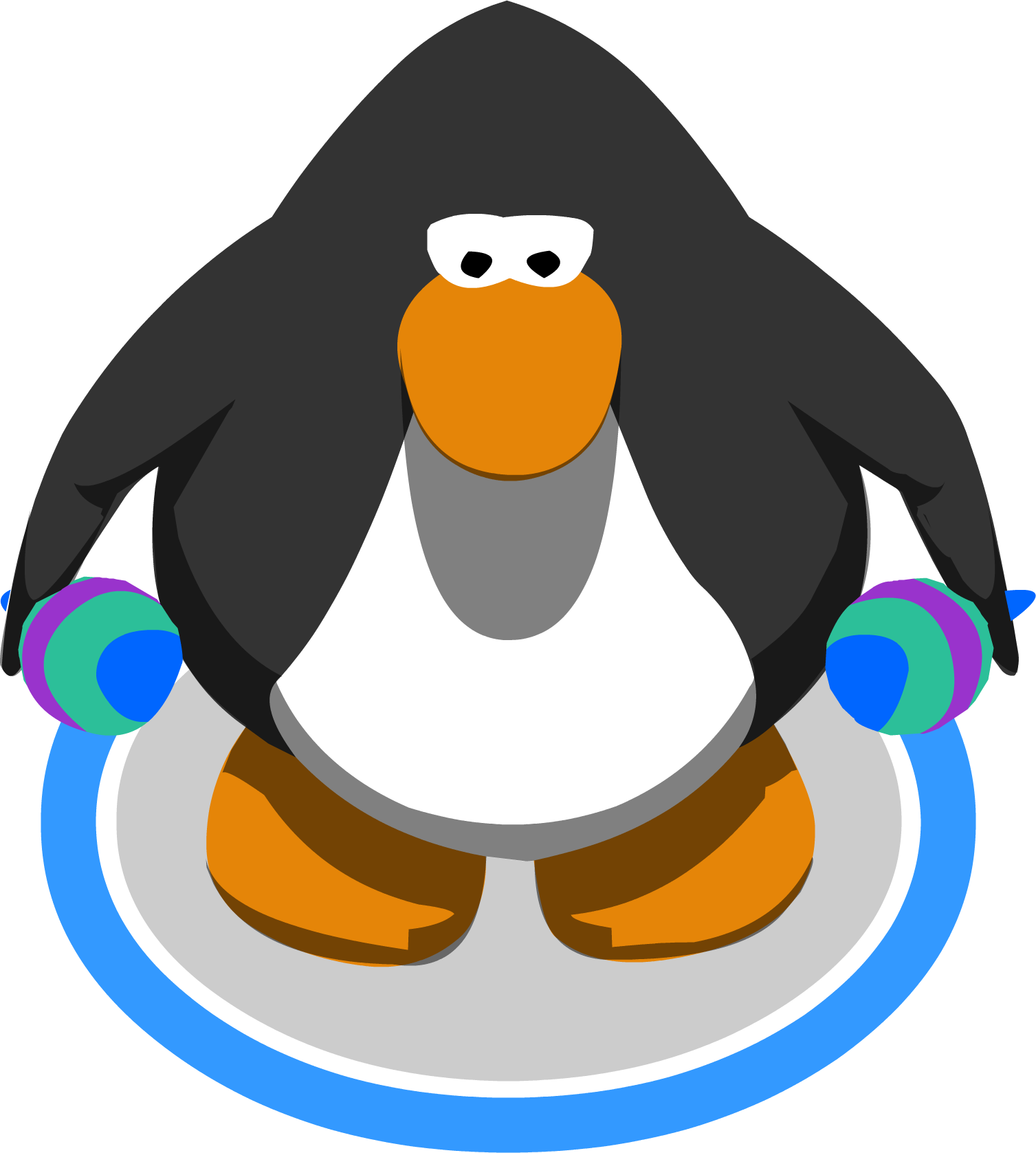 Green And Blue Maracas In-game - Club Penguin Mohawk (1507x1677), Png Download