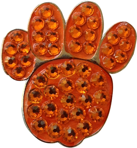 Orange Tiger Paw Ball Marker & Hat Clip By Bonjoc (468x500), Png Download