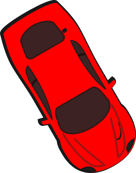 Car Top View - Top View Of A Cartoon Car (468x595), Png Download