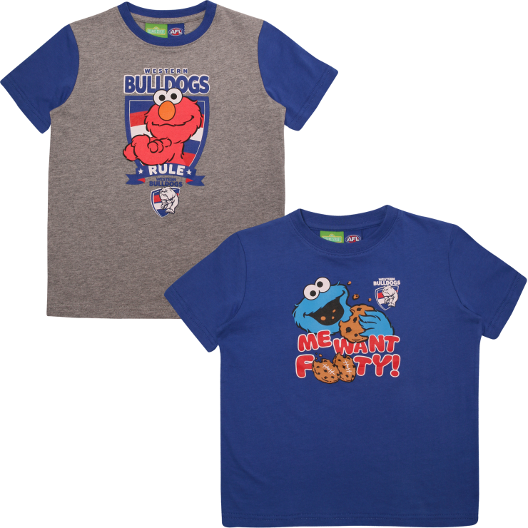 Western Bulldogs Sesame Street Toddler 2 Tees Gift (740x740), Png Download