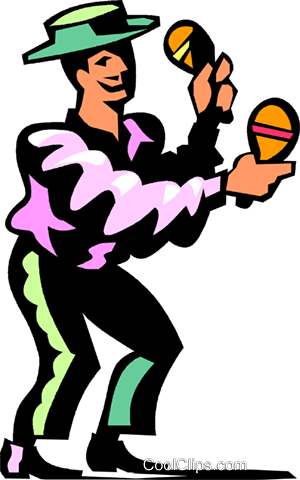 Maraca Player Royalty Free Vector Clip Art Illustration - Mexican Maraca Players (300x480), Png Download