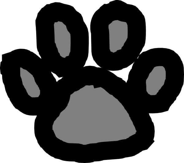 Tiger Paw Print Clip Art - Panther Paw Clipart (600x532), Png Download