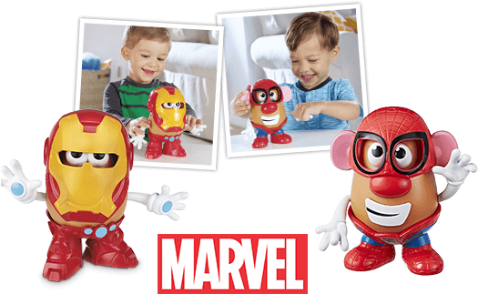 Potato Head Iron Man & Spider-man - Marvel (531x453), Png Download