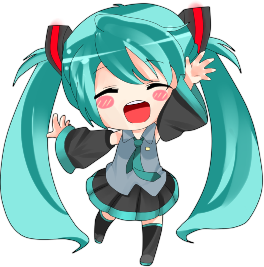 Hatsune Miku Moving - Hatsune Miku Chibi Kawaii (889x899), Png Download