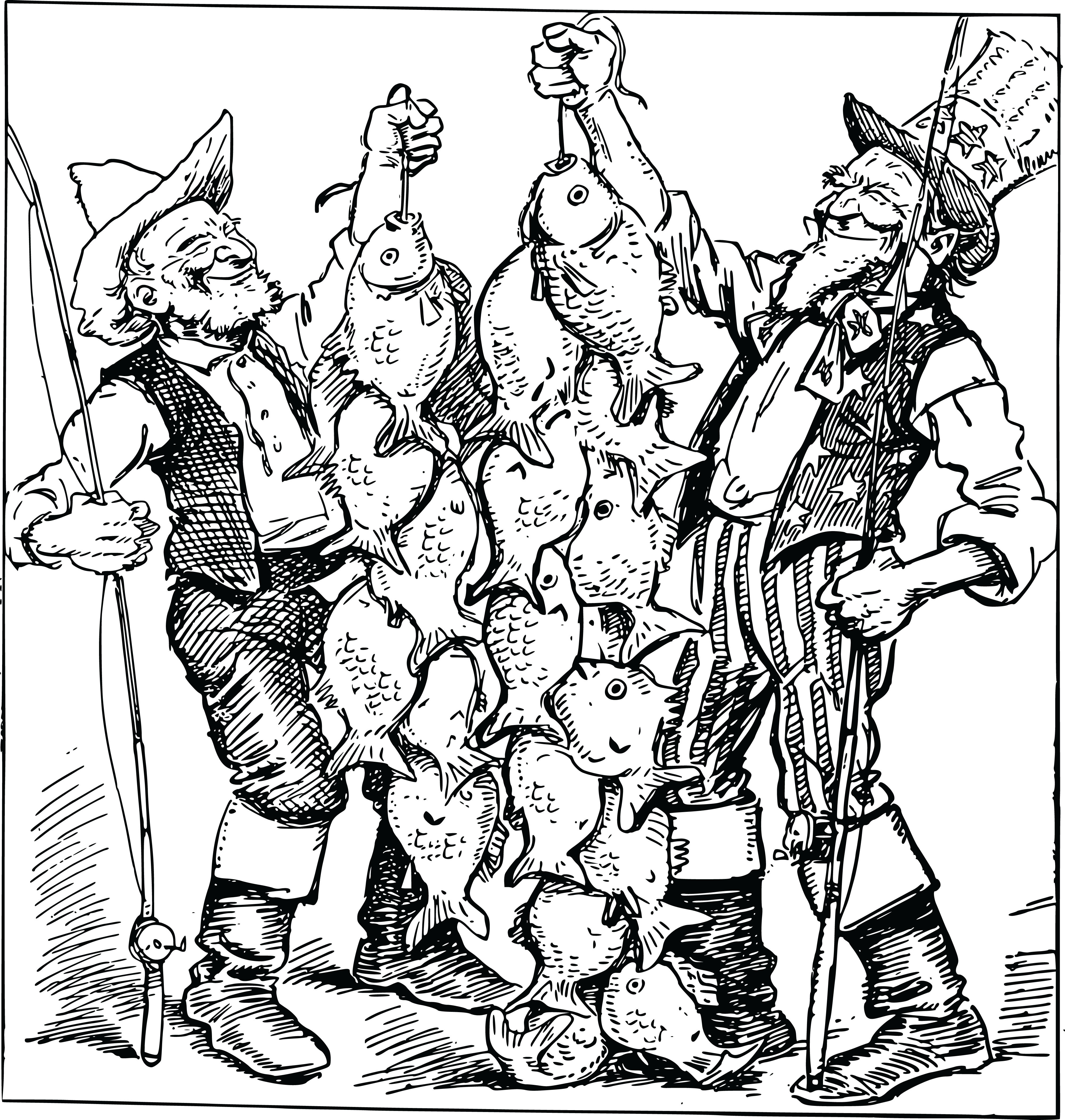 Free Clipart Of Uncle Sam And A Fisherman With Their - Uncle Sam Wants You Drawing (4000x4205), Png Download