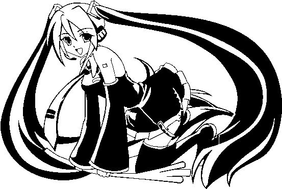 Vocaloid Hatsune Miku Coloring Page - Drawing (600x470), Png Download