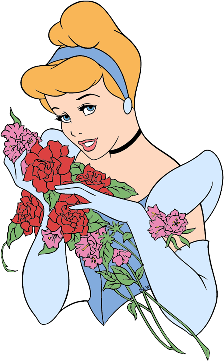 Disney Princesses Clipart Flower - Disney Princess Cinderella Clipart (475x727), Png Download