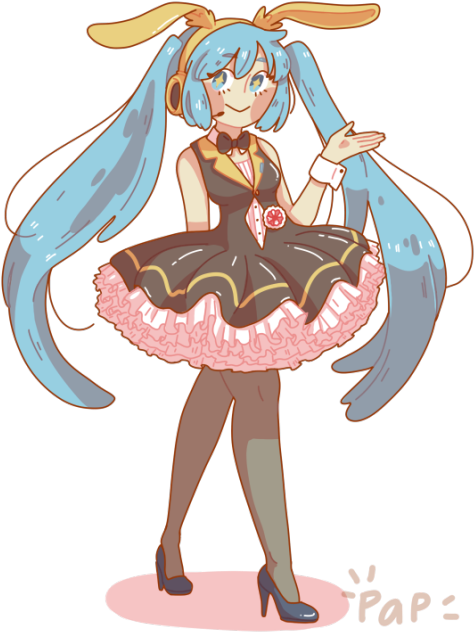 I Fell In Love With The Bunny Girl Miku Design - Design (500x665), Png Download