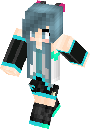 Hatsune Miku Skin - Skin (317x453), Png Download