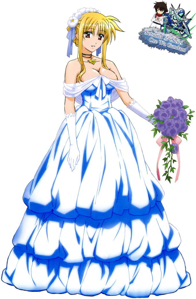 Banner Fate Testarossa Set Wedding By Setsumight On - Magical Girl Lyrical Nanoha (724x1104), Png Download