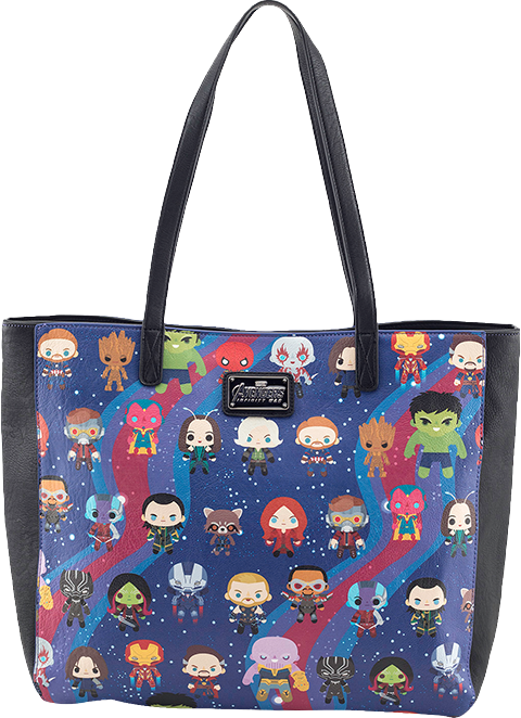 Avengers Infinity War Kawaii Print Tote Bag Apparel - Loungefly Marvel Chibi (480x662), Png Download