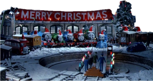 Thomas' Christmas Party - Thomas's Christmas Party (621x466), Png Download