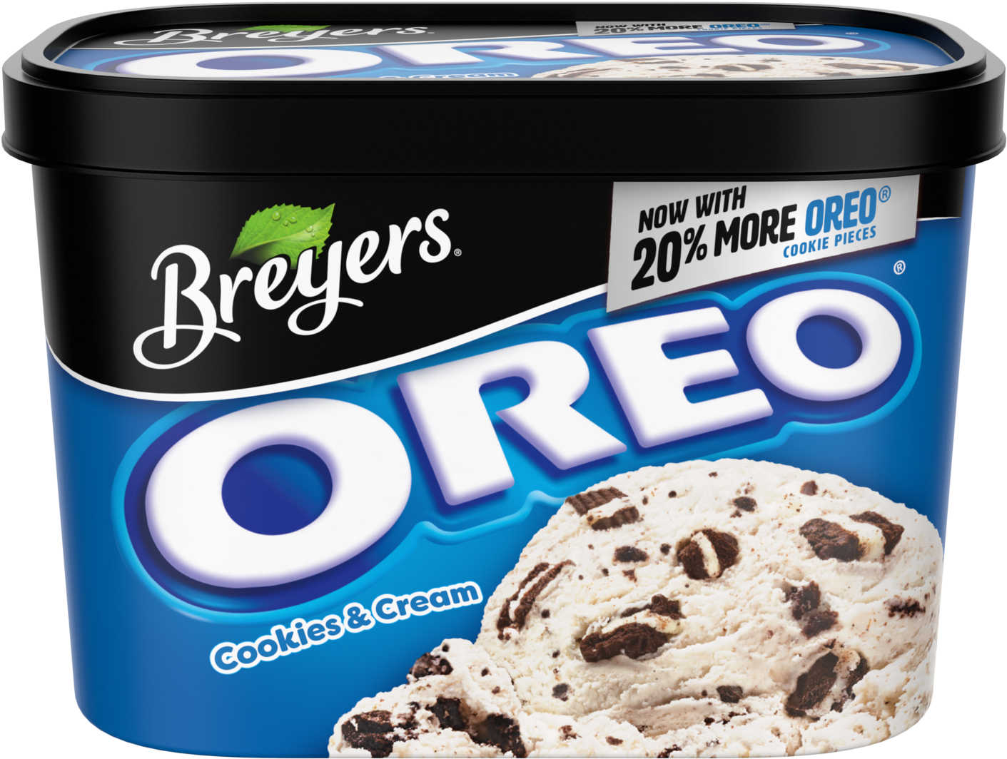 A 48 Ounce Tub Of Breyers Oreo Front Of Pack Breyers Oreo Ice Cream