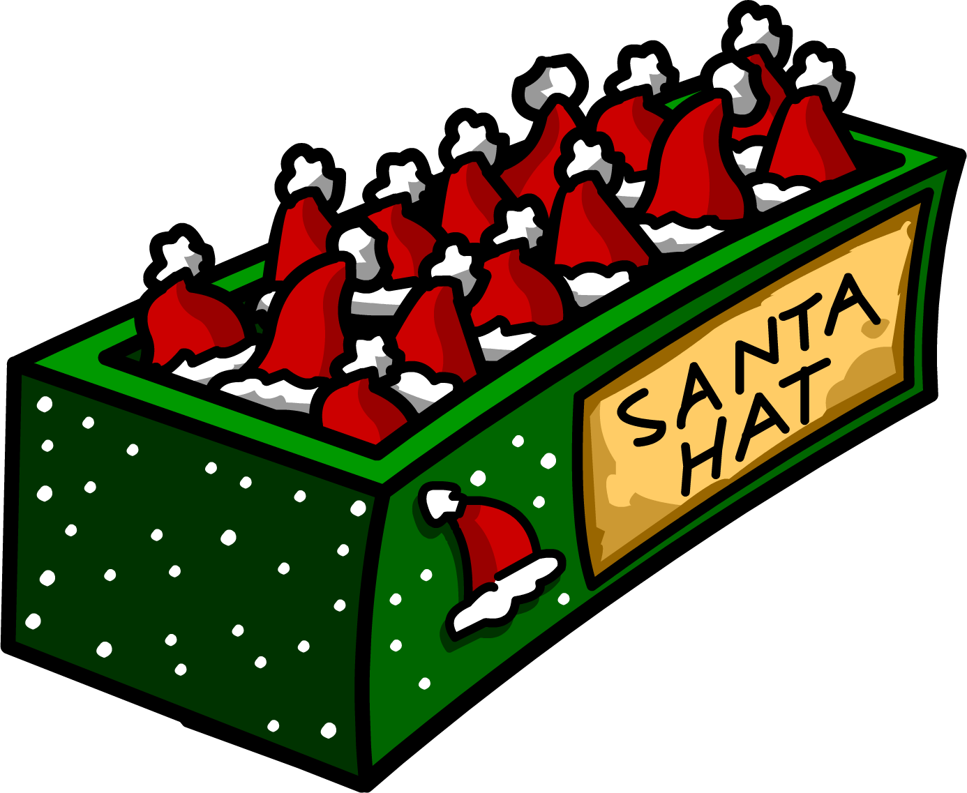 Christmas Party 2007 Santa Hat Box - Club Penguin (1386x1137), Png Download