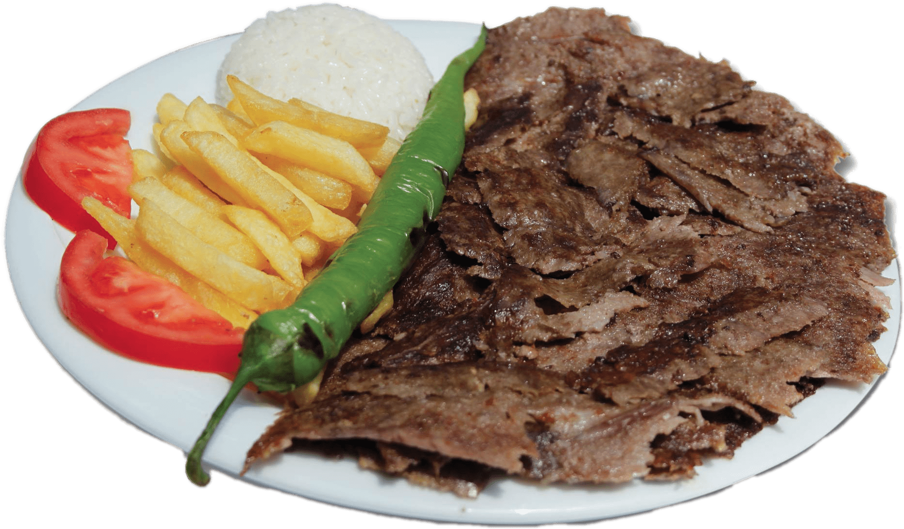 Kebab Meat On A Plate - Doner Manqal (2000x1227), Png Download