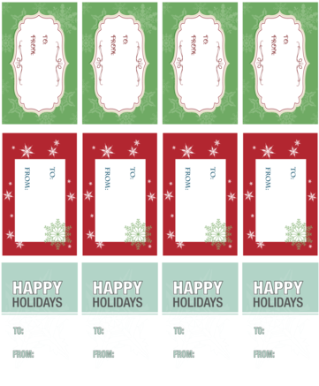 Pre Printed Christmas Gift Tags - Christmas Day (386x500), Png Download