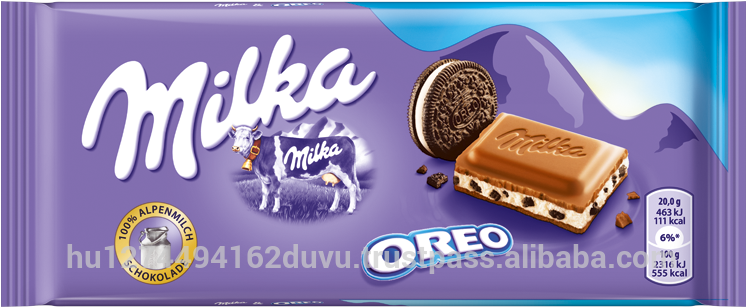 Milka 100g Oreo - Milka Colorful Cocoa Dragees (800x338), Png Download