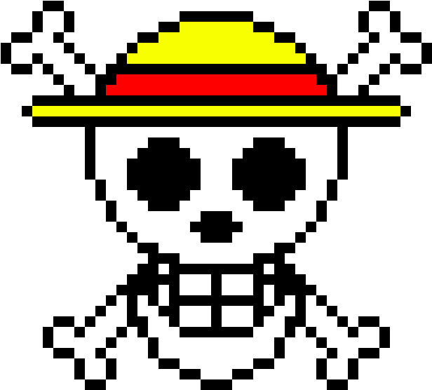 One Piece Flag Logo - Pixel Art One Piece (690x615), Png Download