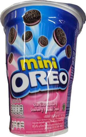 Oreo Mini Strawberry 67g - Oreo Mini Vanilla Flavoured Cream, 67g (300x477), Png Download