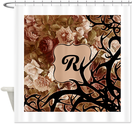 Antique Roses And Thorns Shower Curtain On Cafepress - Antique Roses And Thorns Shower Curtain (460x460), Png Download