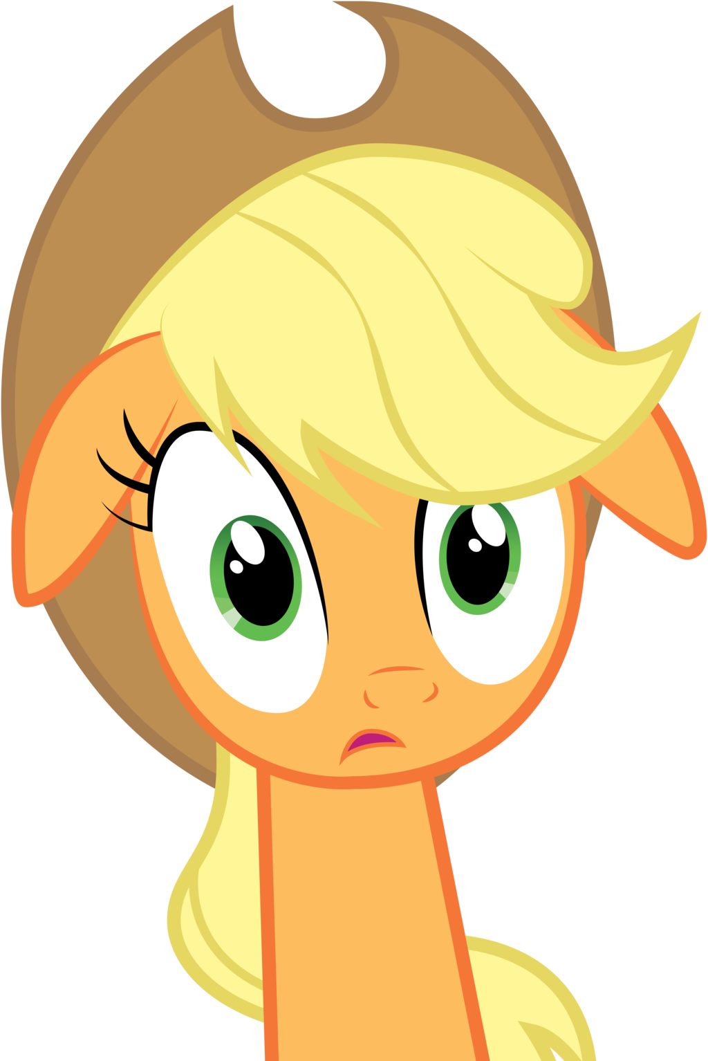 Cartoon Shocked Face Group Applejack And Rainbowdash - My Little Pony Applejack Face (1024x1534), Png Download