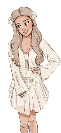 Drawings Tumblr - Google Search - Girl Wearing Dress Drawing (346x480), Png Download