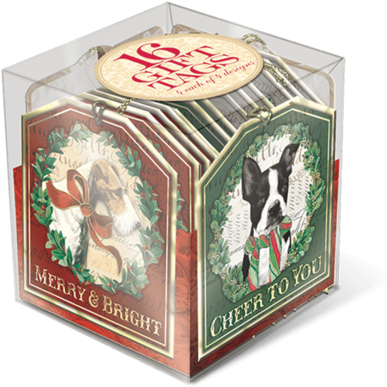 Holiday Dogs Holiday Gift Tag Cube - Holiday Dogs Gift Tag Cube (600x600), Png Download