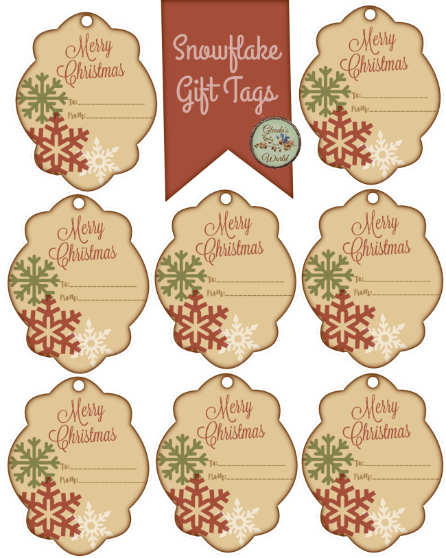 Snowflake Gift Tags By Glenda%40glenda%27s World- - Christmas Day (650x813), Png Download