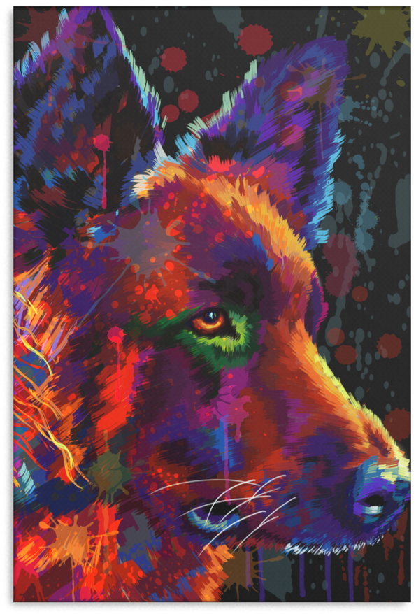 German Shepherd Canvas A38 - Red Wolf (900x900), Png Download