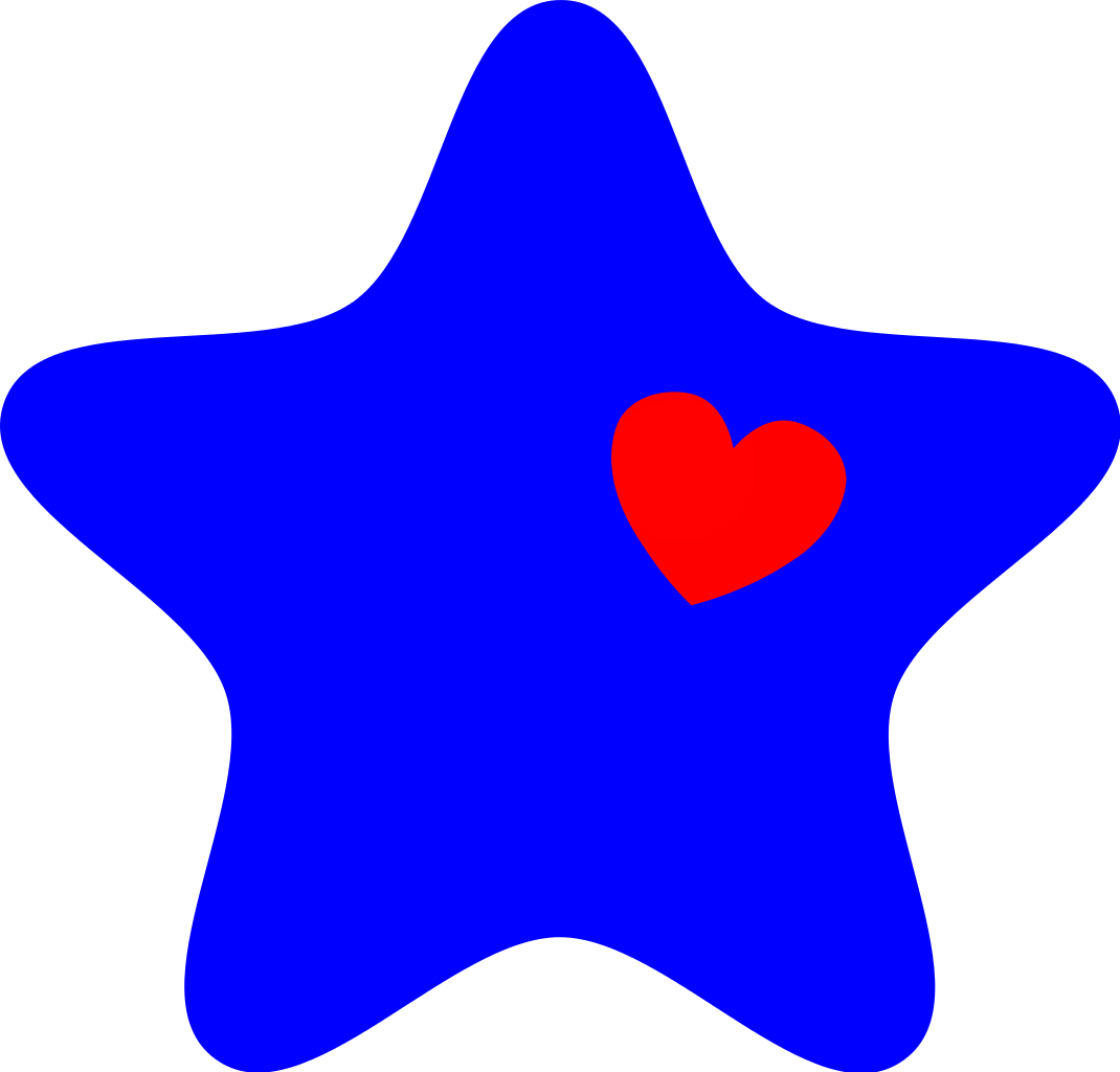1,024 Pixels - Dibujo De Estrella Y Corazon (1070x1024), Png Download