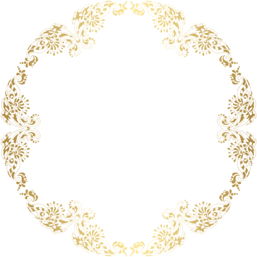 Floral Gold Round Border Png - Gold Round Floral Border (850x846), Png Download