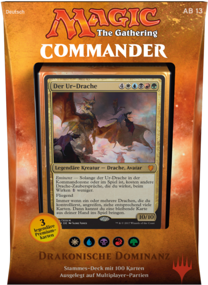 German Magic Mtg 2017 Commander C17 Draconic Domination - Mtg Commander 2017 Dragon (481x640), Png Download