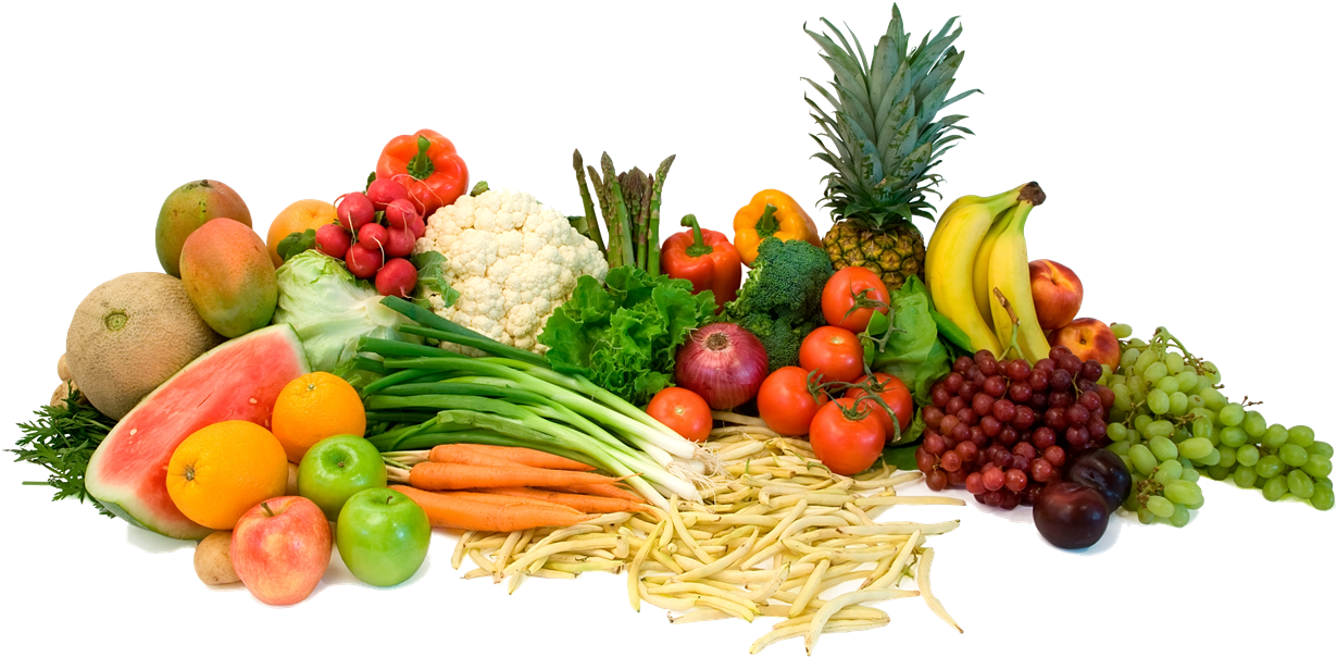 Vegetable Png Image - Fruits And Vegetables Png (1260x633), Png Download