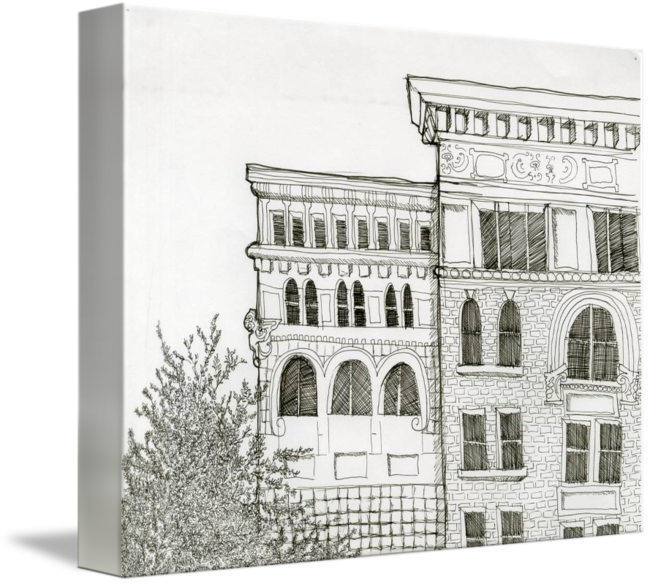 Skyline By Jackie Hahn - Drawing (650x584), Png Download