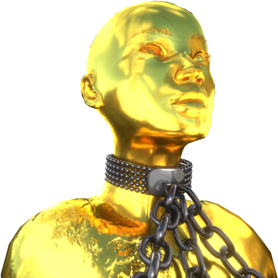 Pearls Collar, Chains And Broken - Bronze Sculpture (2048x1024), Png Download