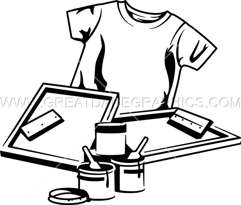 Screen Print Production Ready - Screen Printing Clipart Black And White