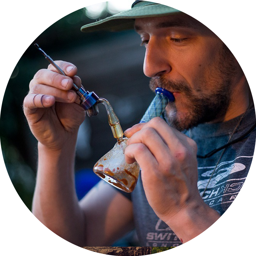 Marijuana And Current Events - Man Dabbing Pot (881x881), Png Download