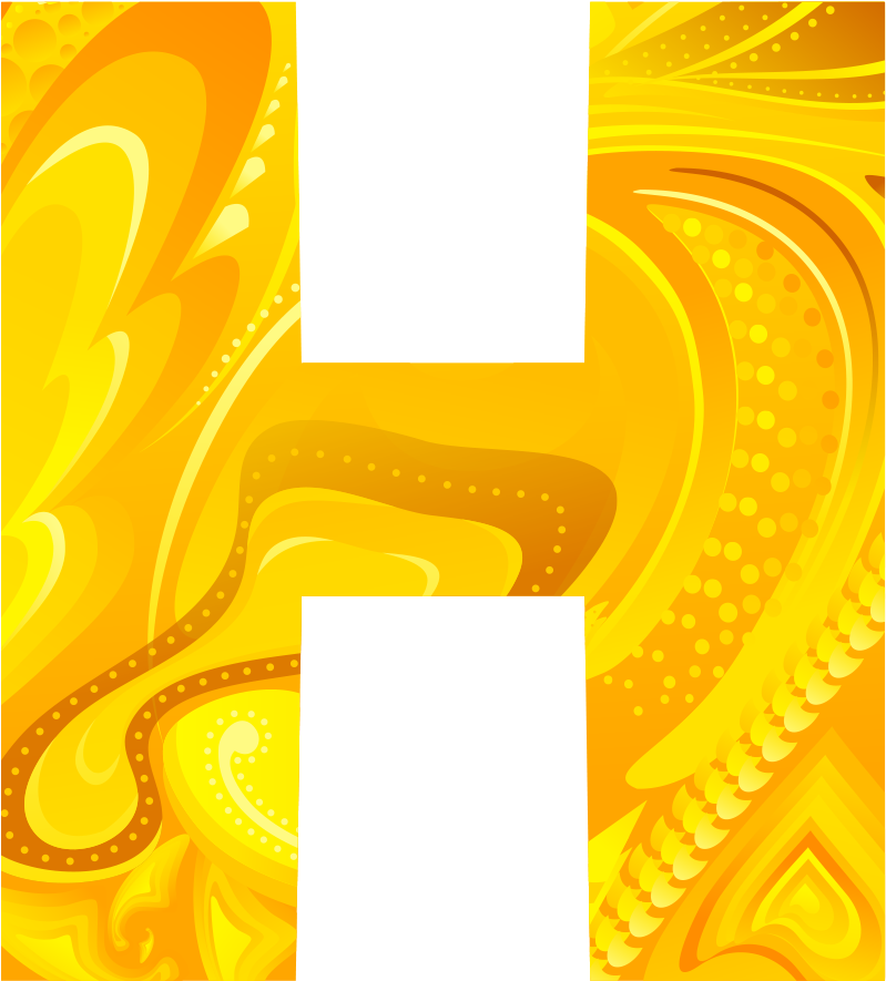 Clip Art Gold Letters Font - Golden H Png (1600x1600), Png Download