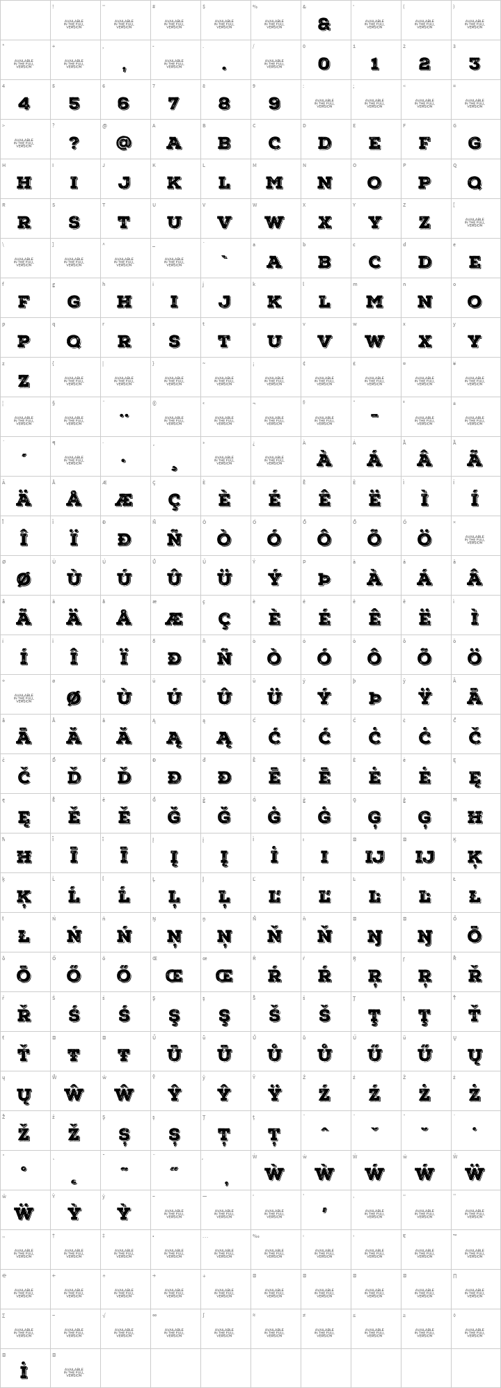 Nexa Rust Extras Free - Glyphs Nexa Rust (720x1995), Png Download