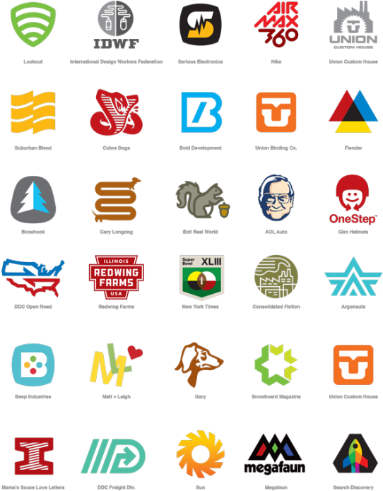 A Collection Of Logos Designed Under The Ddc Banner - Aaron James Draplin Logos (550x696), Png Download