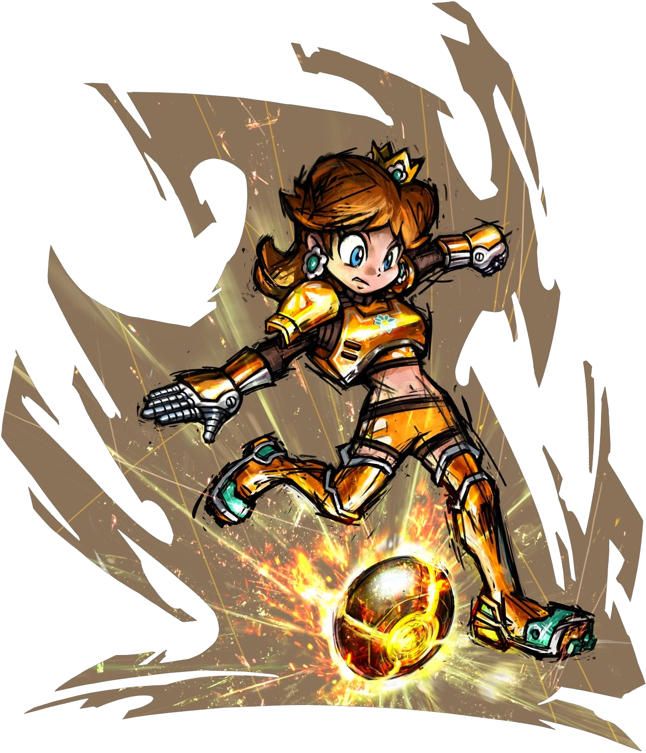 Msc Daisy - Mario Strikers Charged Art (1280x1492), Png Download