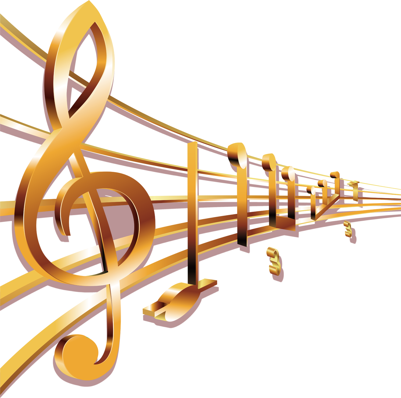 Musical Sheet Transprent Free - Gold Music Note Png (1315x1304), Png Download