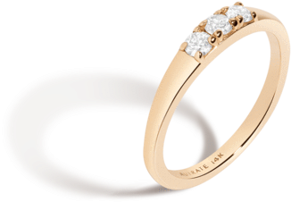 Midi Diamond Stacker Ring Yellow Gold Vermeil 14k Yellow - Engagement Ring (650x650), Png Download
