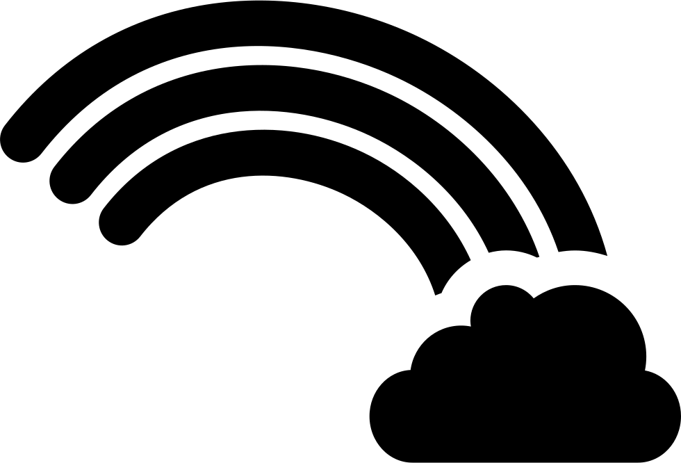 Rainbow With Cloud Comments - Rainbow Cloud Svg (980x666), Png Download