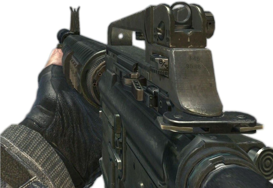 M16a4 Silencer Mw3 - Firearm (1114x868), Png Download