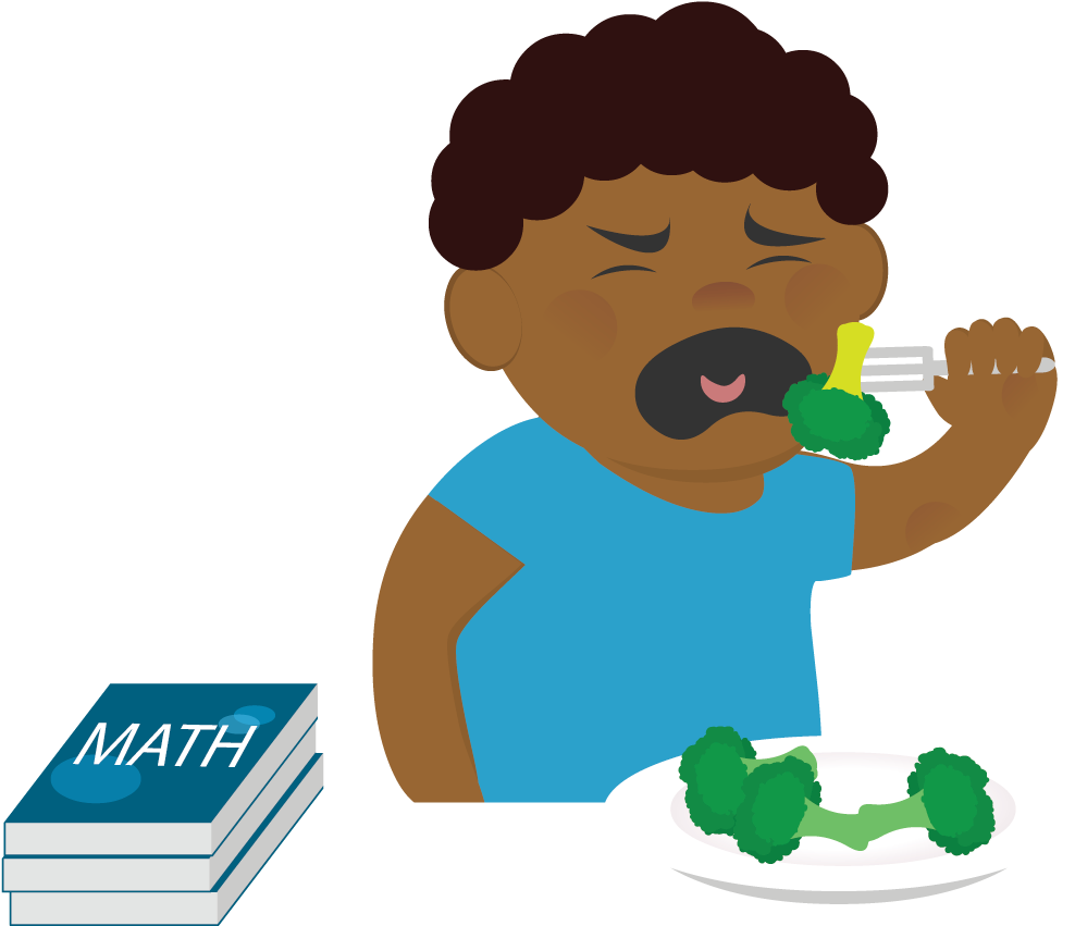 Png Royalty Free Library Broccoli Clipart Kid - Boy Eating Broccoli Cartoon (1000x867), Png Download